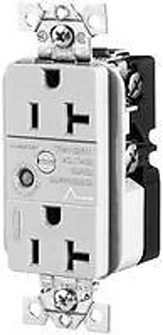 Hubbell Wiring Devices Hbl5362Wsa Duplex Receptacle, 20A 125V, 5-20R, White