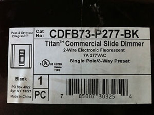 Titan Commercial Slide Dimmer 2-Wire Electronic Fluorescent 7A 277Vac Black 277V