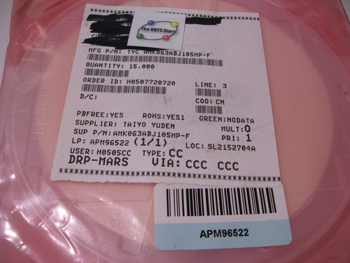 Ceramic Capacitor Smt X5r 1uf 4v Amk063abj105mp-f Rohs - Full Reel of 15000