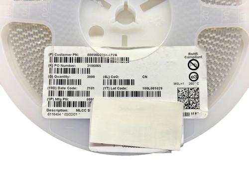 (2,300 Piece Reel) 08056d226kat2a, Avx, Cap Cer 22uf 6.3v X5r 0805, Rohs