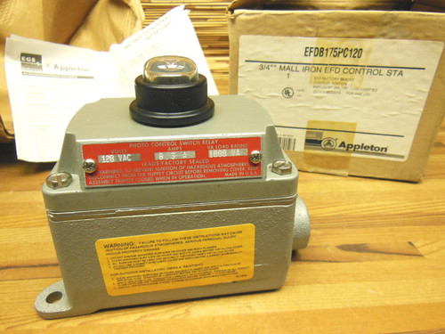 Appleton Efdb175pc120 Photo Control Station 120vac Switch Relay