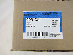 Crouse Hinds Cdr1034 100 Amp New Style Ar1042 Receptacle  3W 4P New