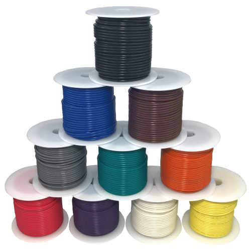 12 Awg Gauge Sxl Automotive Stranded Hook Up Wire 10-color Kit, 100 Ft Each, 60v