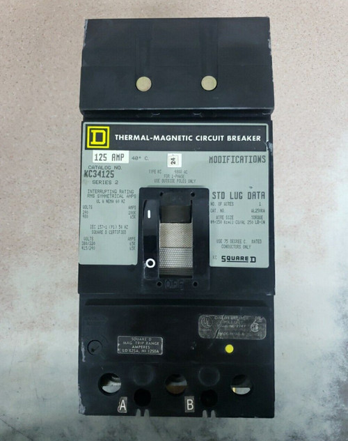Square D Kc34125 240v 125a 3-pole Circuit Breaker