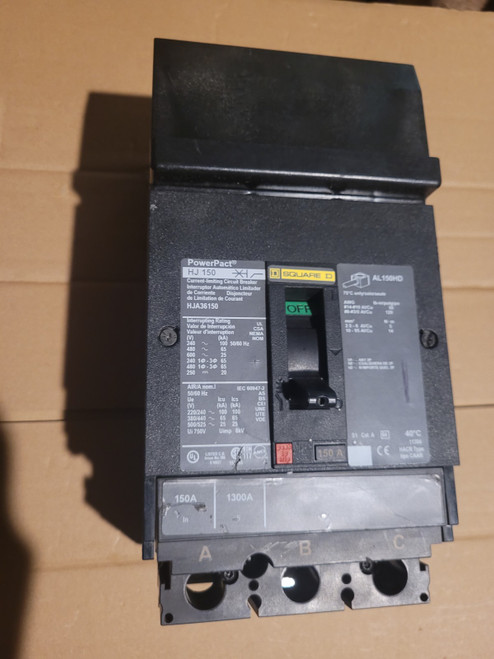 Square D Hja36150 3 Pole 150 Amp 600 Volt I-line Circuit Breaker