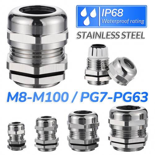 M10-m100 Pg7-pg63 Ip68 Waterproof Stainless Steel Cable Glands Compression Gland