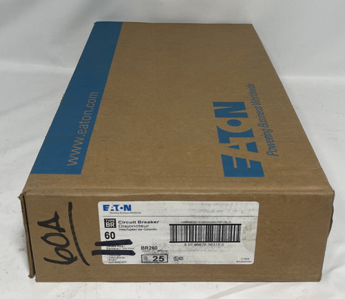 (25) Eaton Br260 Circuit Breakers 60 Amp 2 Pole Type Br 5-5 Packs New in Box