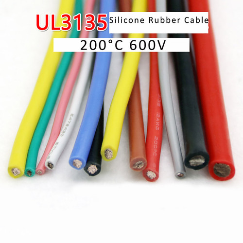 200°C 200 C 600v Ul3135 Silicone Rubber Wire Cable 10/12/14/16/18/20/22/24/26/28/30awg