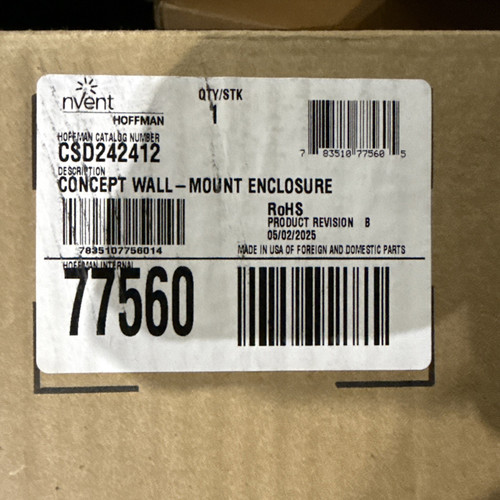 Nvent Hoffman Concept Wall Mount Enclosure Csd242412 24 H X 22.50 X 22.50 in