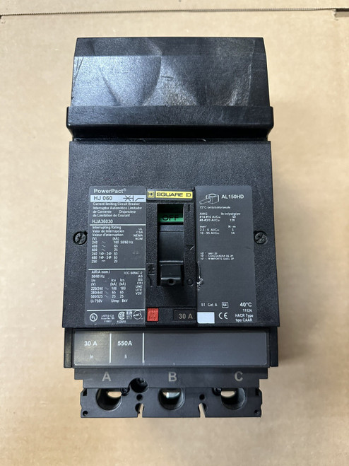 Hja36030 Square D 3 Pole 30 Amp 600v Hj 060 Powerpact Circuit Breakers