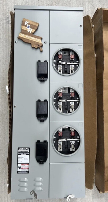 Siemens Power Mod 3 Gang Meter Stack Wmm31225 1ph in 1ph Out New 225amp