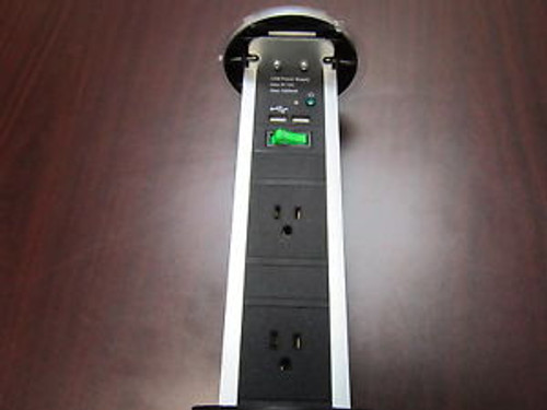 Premium Countertop Powerpod Pop-Up W/ 3 Plugs & 2 Usbs In Stainless Finish -