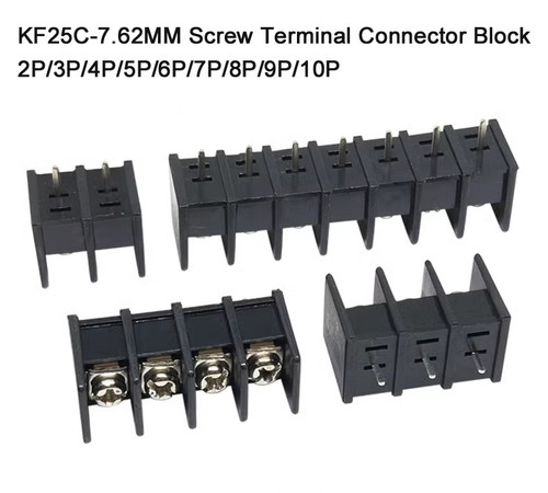 Kf25c-7.62mm Screw Terminal Connector Block 2p/3p/4p/5p/6p/7p/8p/9p/10p