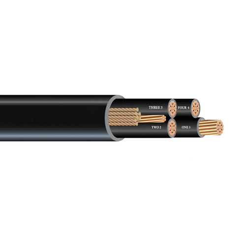 8/4 Vntc Tray Cable with Ground Tc-er Thhn/pvc Power Control Wire Black 600v