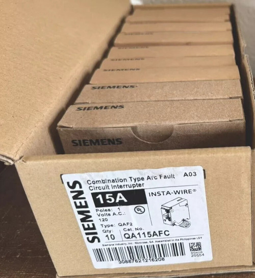 10 X Siemens Qa115afc Afci 15a Type Qaf2 Circuit Breakers -new in Box