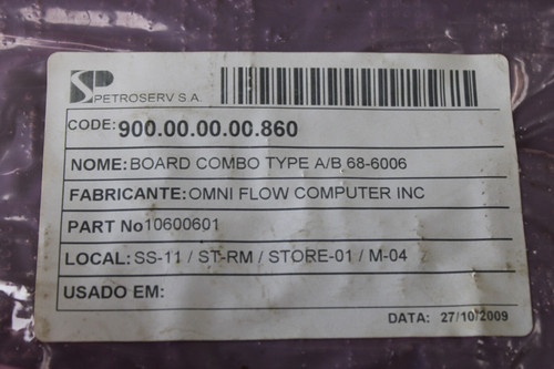 Omni Flowmeter Combo Board Type A/b 68-6006 Part Nr. 10600601