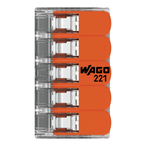 Wago 221-615 Lever Nuts - 5 Conductor