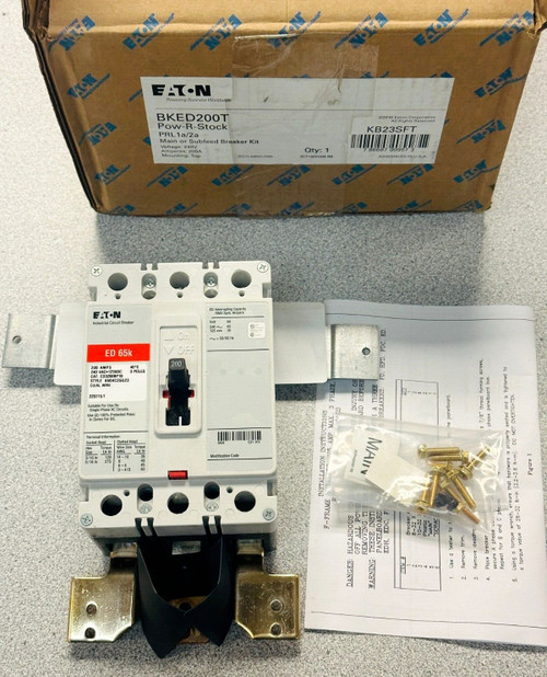 New Eaton Bked200t Main or Subfeed Breaker Kit 3p 200a 480v Top Mount