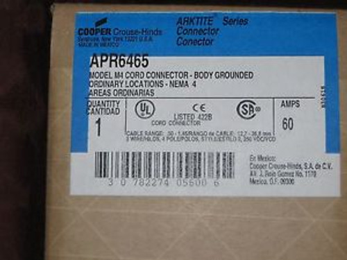 Apr6465 Connector 60 Amp  600V  New In Box