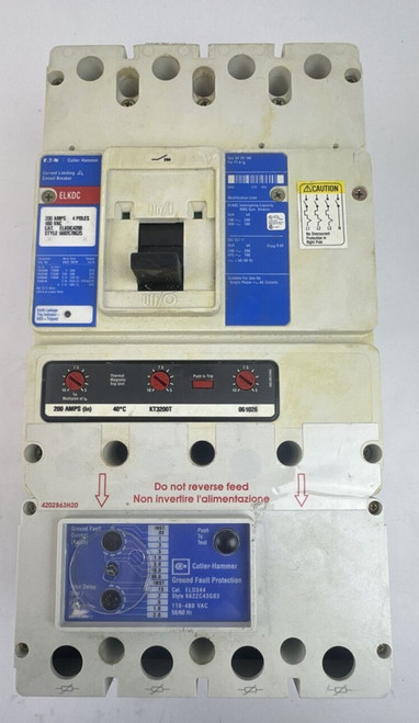 Eaton Cutler Hammer Slkdc4200 Circuit Breaker 4pole 200amp 480vac Kt3200t Eld344