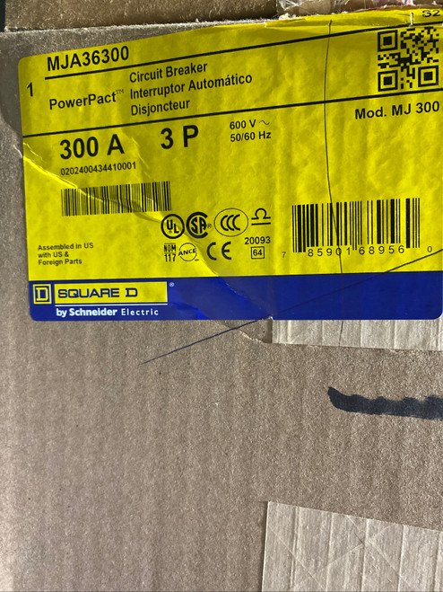Mja36300 Sqd 300a 3pole 600v New
