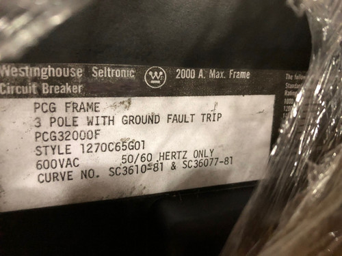 Westinghouse Pcg32000f with 1800 Amp Rating Plug- Tested