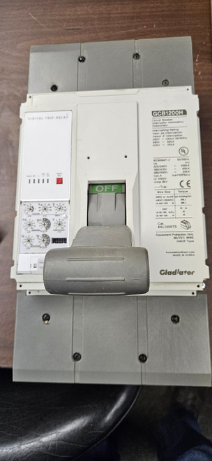Gladiator Molded Case Circuit Breaker, 1200a Frame, 1200a, 600 Vac, 3-pole,