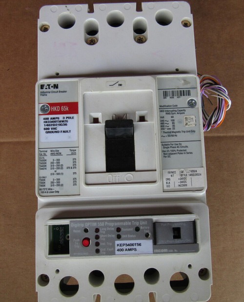 Eaton Hkd3400t56wzg Circuit Breaker 3p 400a 600v No Chips or Cracks Tested