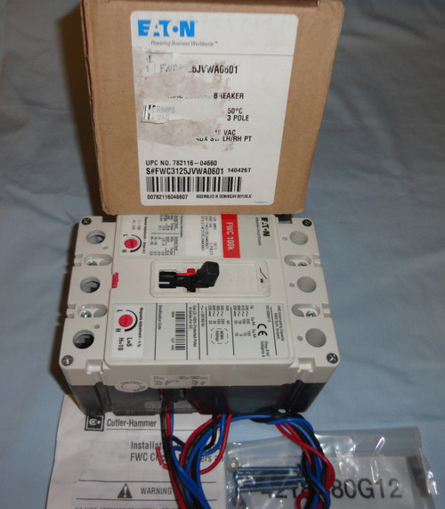 Eaton Fwc3125jvwa0601 Circuit Breaker Electric Motor Safety Switch 125a New