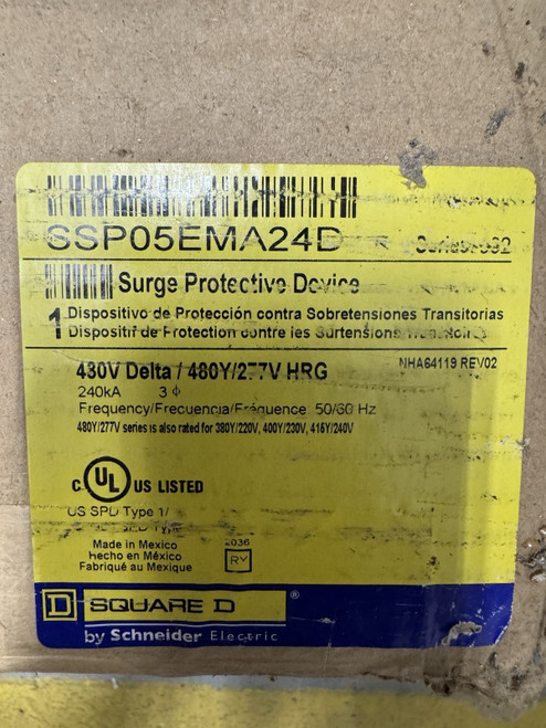 Square D Surge Protective Device Sspo5ema24a