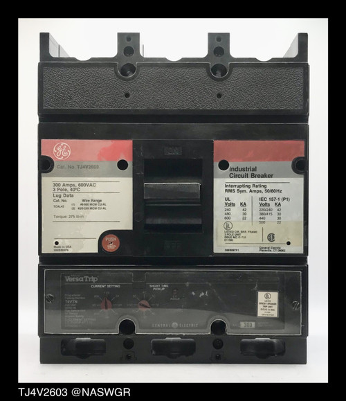 Ge Tj4v2603 Molded Case Circuit Breaker 300 Amp - Tested/1yr Warranty