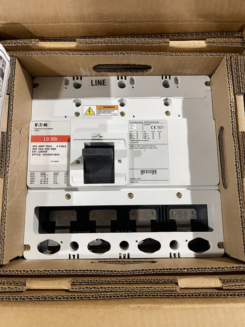 Eaton Ld4600f 600 Amp 4p Circuit Breaker Frame Only
