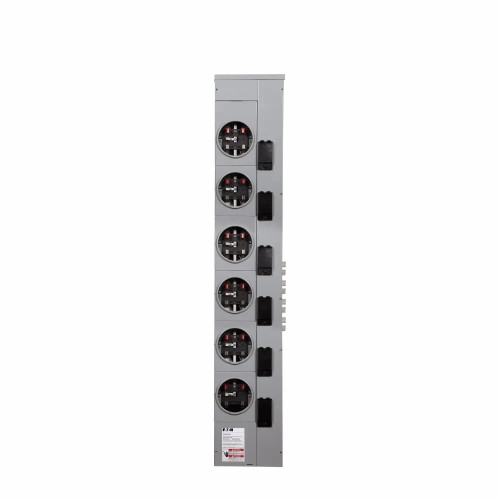 Eaton 3mm612r12rl 125a 6-socket No Bypass Ringless 120/208v Nema 3r Meter Stack