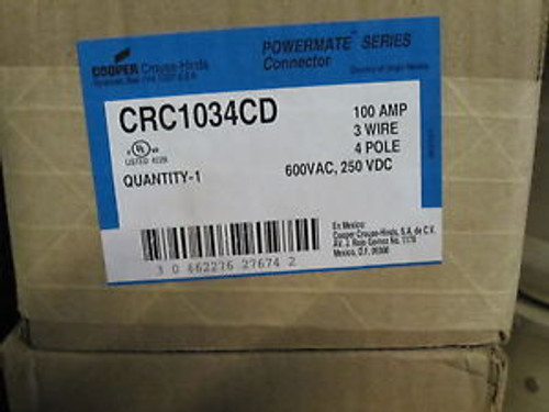 Crouse Hinds Crc1034Cd  Replaces Apr10467, Arc1034Cd  100 Amp  Connector  3W 4P