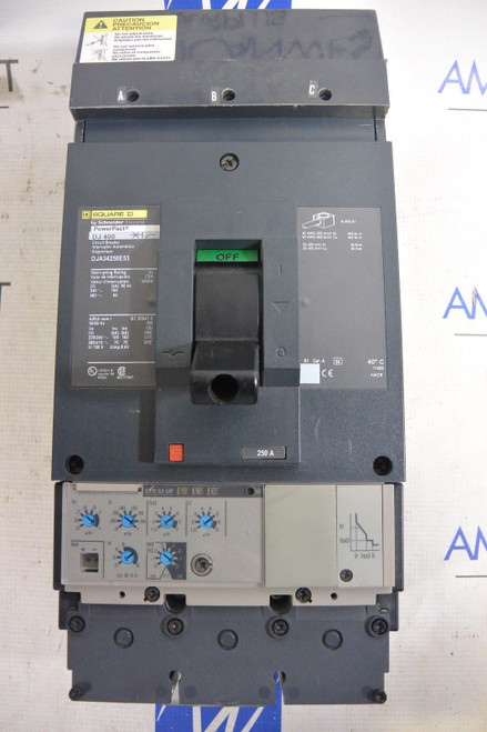 Square D Dja34250e53 3p 480v 250 Amp 100 Rated Lsi Circuit Breaker - New