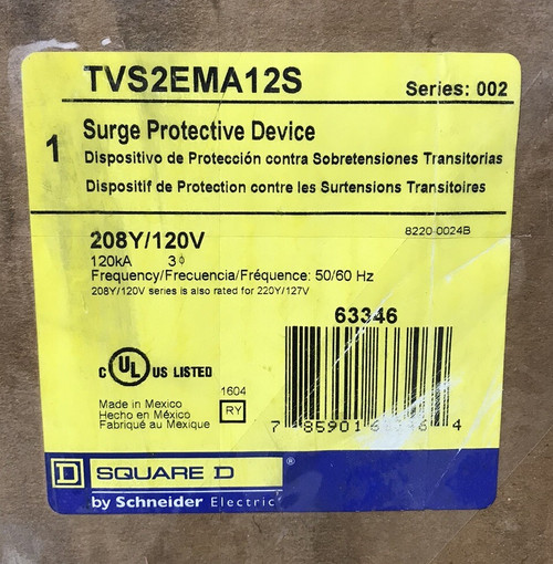 Houston Stock New Sqd Tvs2ema12s Surge Protective Device 208y/120v