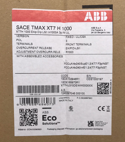 Houston Stock New Abb Xt7hu310deww000xxx Tmax Xt7h 1000 a Ekip Lsi