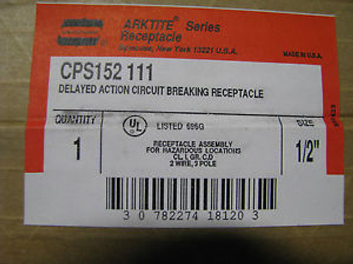 Crouse-Hinds Arktite Receptacle Circuit Breakin  Cps152-111 Nsn 5935-00-754-8797
