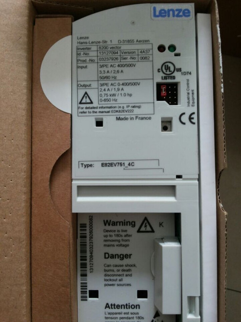 1PC Lenze E82ev751k4c Inverter - New in Box