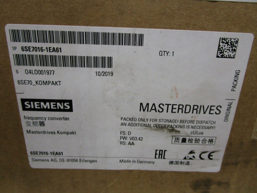 Siemens 6se7016-1ea61 New Frequency Converter