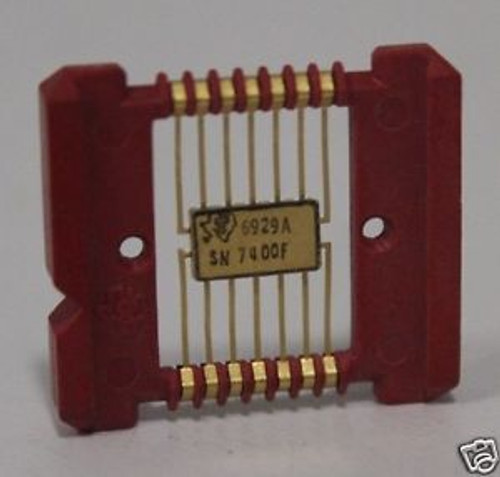 Rare Vintage Flatpack TI IC SN7400F 6929A Gold SN 7400F