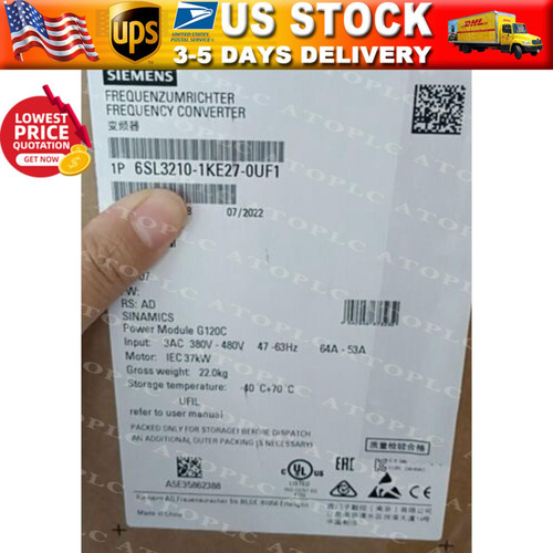 New Siemens 6sl3210-1ke27-0uf1 6sl3 210-1ke27-0uf1 Sinamics G120c 37kw Inverter