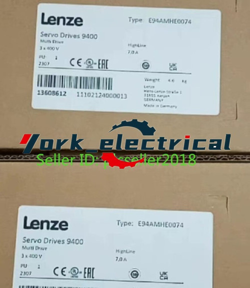 1 Lenze E94amhe0074 Servo Driver - New