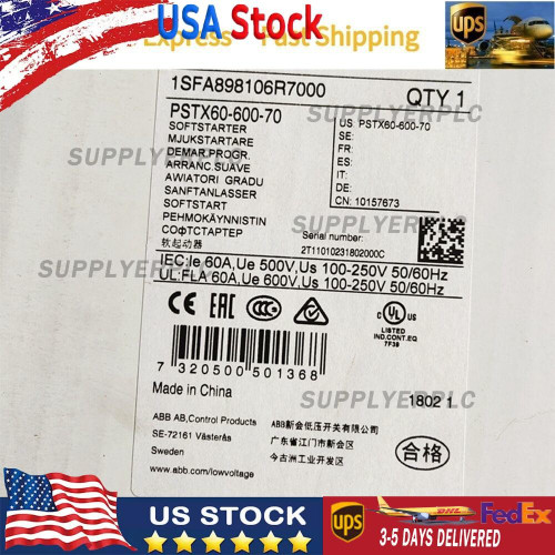 1sfa898106r7000 Abb Pstx60-600-70 Soft Starter Spot Goods