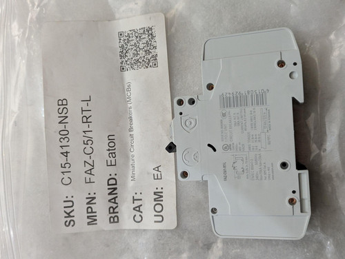 Eaton Xeffect Faz-c5/1-rt-l Bk69b Miniature Circuit Breaker - New
