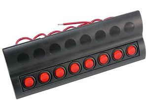 8 Gang DC 12V LED Indicator Boat Rocker Switch Panel Inbuilt Auto Fuse For Boat