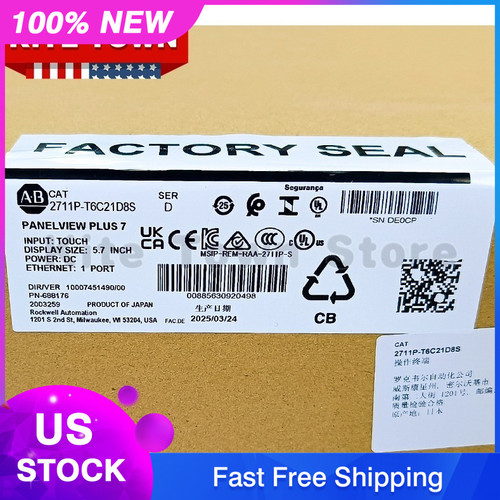 New Allen-bradley 2711p-t6c21d8s Hmi Panelview Plus 7