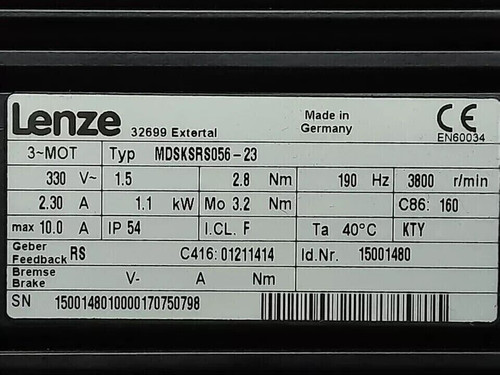 1 Lenze Mdsksrs056-23 New Servo Motor