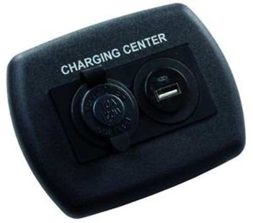 NEW JR Products 15095 Black 12V USB Charging Center