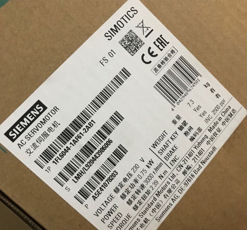 Siemens Simotics 1fl6044-1af61-2ab1 Motor - New, 1fl6 044-1af61-2ab1
